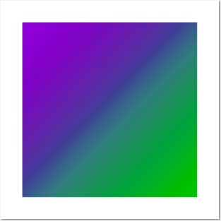 Diagonal Ombre Purple Green Posters and Art